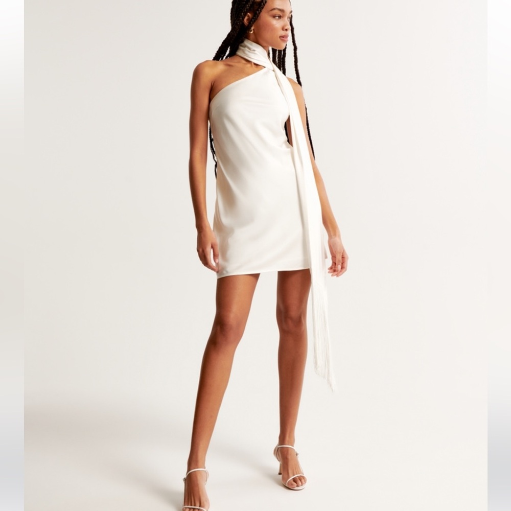 Abercrombie & Fitch Cream One-Shoulder Dress